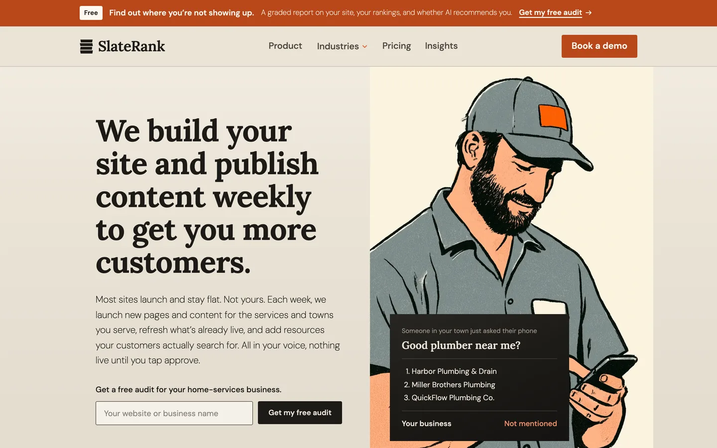 The SlateRank home page